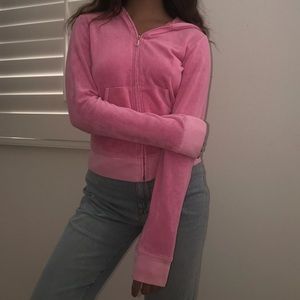 pink y2k zip up juicy couture hoodie